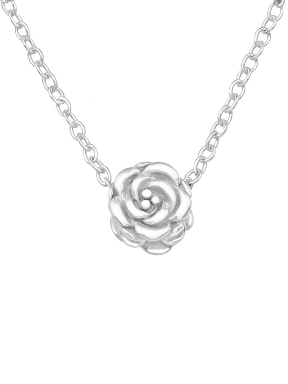 Sterling Silver Rose Necklace